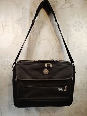 Black Laptop/ Messenger/ Shoulder Bag with Front Organizer